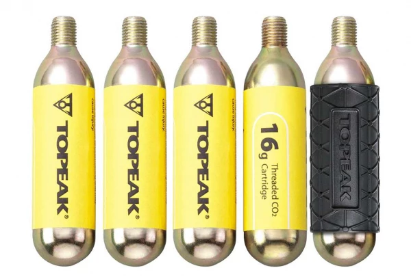 Cartouche Co2 Topeak 16g Threated (5 Pieces W/ 1 Cover) 1 Cartouche Co2 Topeak 16g Threated (5 Pieces W/ 1 Cover)