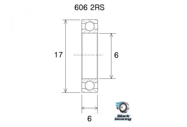 Black-bearing Roulement B3 - BLACKBEARING - 606-2rs 2 Black-bearing Roulement B3 - BLACKBEARING - 606-2rs – Image 2