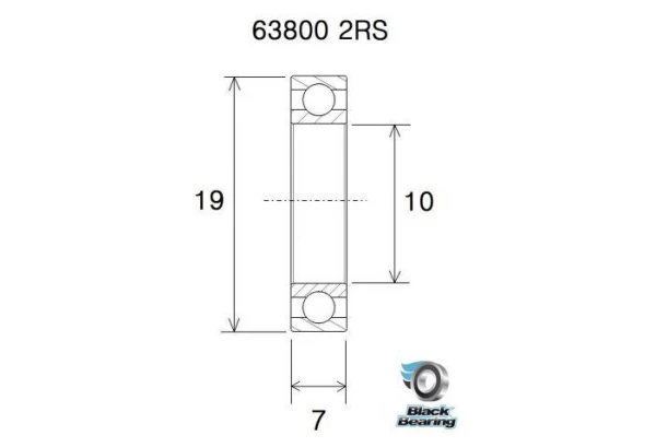 Black-bearing Roulement B3 Inox - BLACKBEARING - 63800-2rs 2 Black-bearing Roulement B3 Inox - BLACKBEARING - 63800-2rs – Image 2