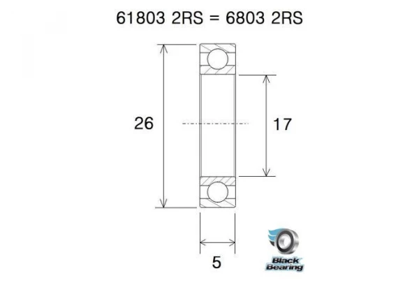 Black-bearing Roulement B3 Inox - BLACKBEARING - 61803-2rs / 6803-2rs 2 Black-bearing Roulement B3 Inox - BLACKBEARING - 61803-2rs / 6803-2rs – Image 2