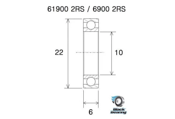 Black-bearing Roulement B3 Inox - BLACKBEARING - 61900-2rs / 6900-2rs 2 Black-bearing Roulement B3 Inox - BLACKBEARING - 61900-2rs / 6900-2rs – Image 2