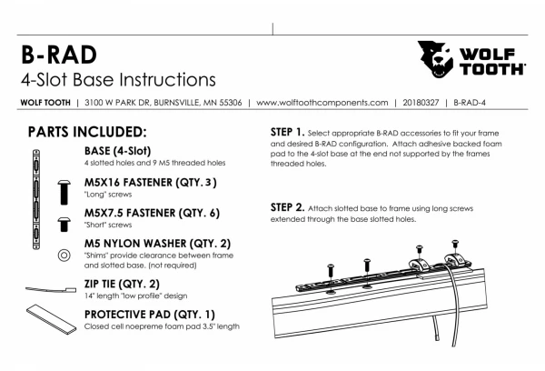 Wolf-tooth Support De Porte-Bidon Wolf Tooth B-RAD 4 Slot Noir 5 Wolf-tooth Support De Porte-Bidon Wolf Tooth B-RAD 4 Slot Noir – Image 5
